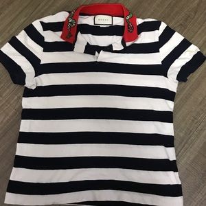 Gucci men fitted polo with king snake - large